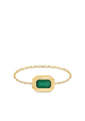 YI Collection 18K yellow gold emerald chain ring