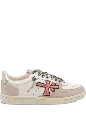 Premiata logo-appliqué round-toe sneakers - Neutrals
