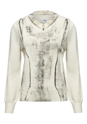 MM6 Maison Margiela abstract-print sweater - White