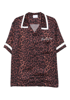 BLUE SKY INN leopard-print revere-collar shirt - Black