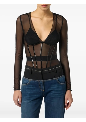 Elisabetta Franchi tulle blouse - Black