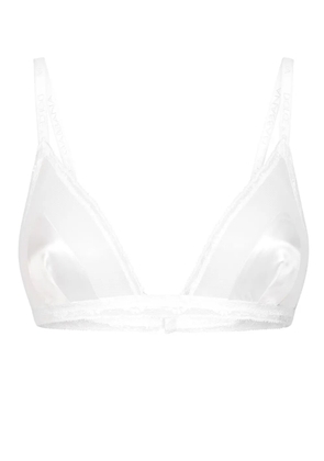 Dolce & Gabbana lace-trimmed triangle bra - White