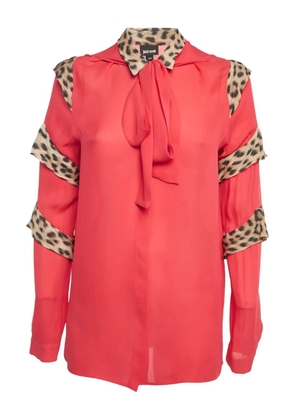 Just Cavalli Vintage leopard-print ruffled blouse - Red