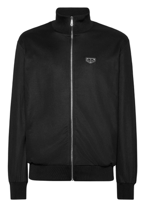 Philipp Plein logo patch zipped jacket - Black
