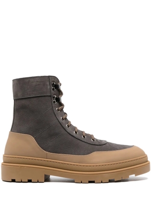 Brunello Cucinelli lace-up leather boots - Grey