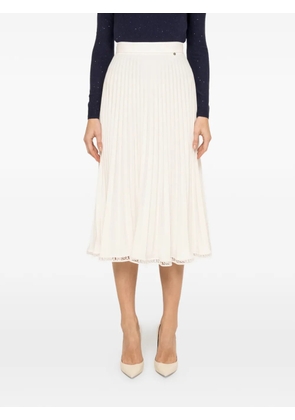 NISSA high-waist pleated midi skirt - White