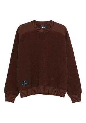 Y-3 ribbed-knit crew-neck sweater - Brown