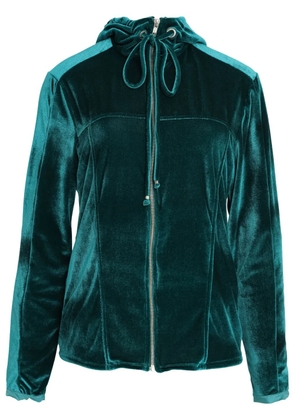 Amir Slama velour hooded jacket - Green
