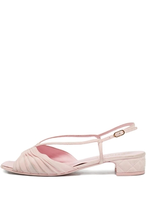 CHANEL Pre-Owned Suede logo sandals - Pink