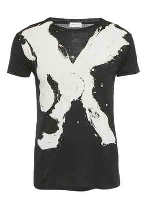 Saint Laurent Pre-Owned crew-neck graphic T-shirt - Black