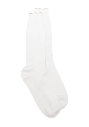 Eleventy ribbed trim socks - White