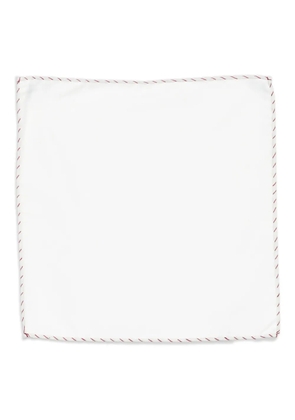 Eleventy cotton contrast-trim pocket square - White