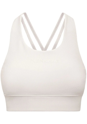 Plein Sport logo-embossed compression top - Grey