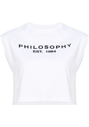 Philosophy Di Lorenzo Serafini logo-print sleeveless cotton T-shirt - White