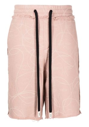 Haculla abstract-print knee-length shorts - Pink