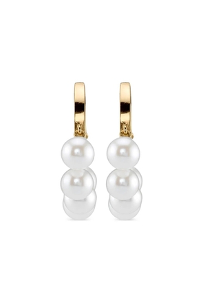 Sydney Evan 14kt yellow gold pearl drop hoop