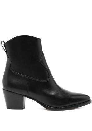 Lauren Ralph Lauren 60mm Harpher leather pointed-toe zip boots - Black