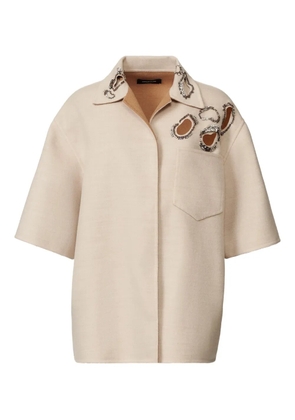 Fabiana Filippi embellished short-sleeved shirt jacket - Neutrals