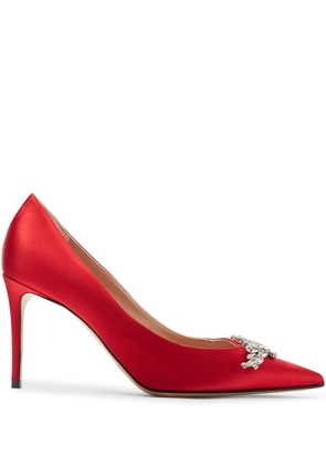 Scarosso Greta 90mm satin pumps - Red