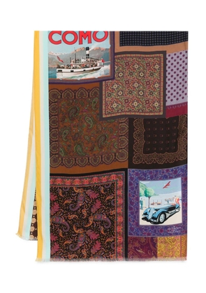 Pierre-Louis Mascia patchwork paisley scarf - Brown