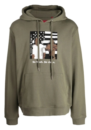 Mostly Heard Rarely Seen 8-Bit graphic-print cotton hoodie - Green