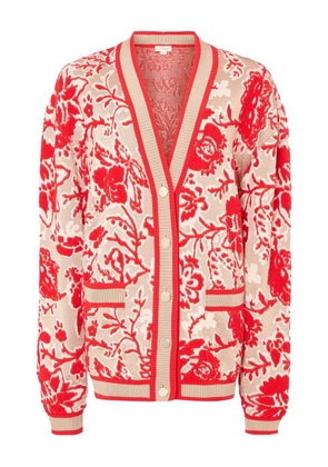 Temperley London Francis floral-pattern knit cardigan - Neutrals