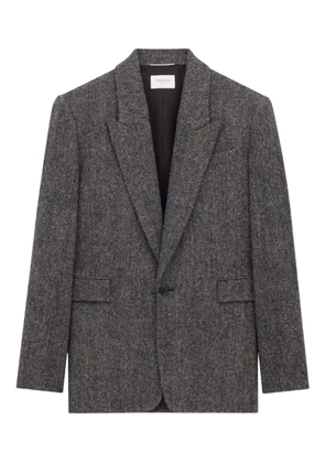 Saint Laurent herringbone-pattern wool blazer - Black