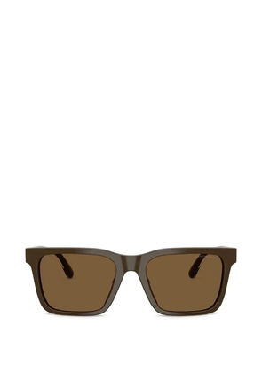 Emporio Armani rectangle-frame sunglasses - Brown