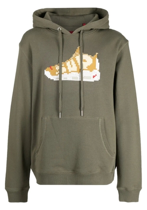 Mostly Heard Rarely Seen 8-Bit sneaker-print cotton hoodie - Green