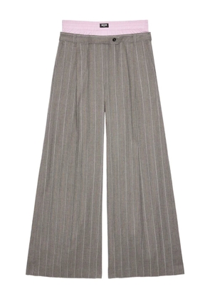 MSGM pinstripe-pattern layered trousers - Grey