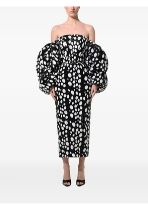 ANOUKI sequined off-shoulder midi dress - Black