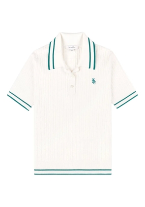 Sporty & Rich cable-knit polo shirt - White