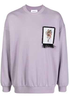 Ports V graphic-print crew neck sweatshirt - Purple