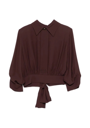 Elisabetta Franchi collar tie-waist blouse - Brown