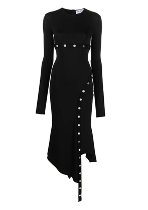 The Attico asymmetric convertible midi dress - Black