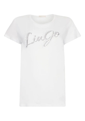 LIU JO rhinestone-embellished logo T-shirt - White