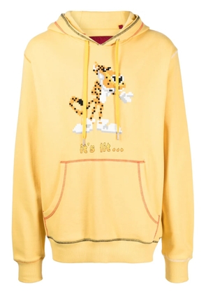 Mostly Heard Rarely Seen 8-Bit It's Lit graphic-print cotton hoodie - Yellow