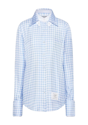 Thom Browne silk twill gingham-check shirt - Blue