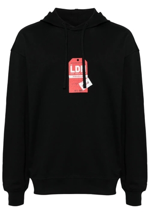 HUGO graphic-print cotton hoodie - Black