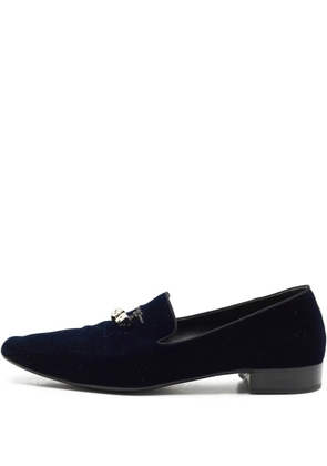 Giuseppe Zanotti dice-charms velvet loafers - Blue