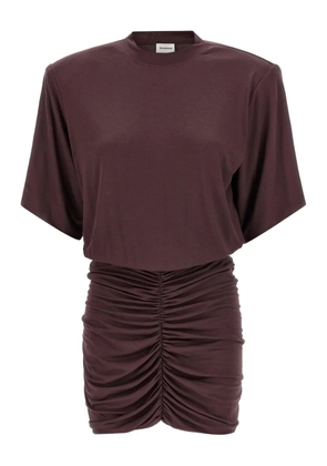 THE ANDAMANE Lennox ruched mini dress - Purple