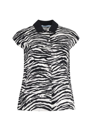 Prada Pre-Owned zebra-print short-sleeve shirt - White