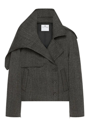 Courrèges oversized-collar cropped jacket - Grey