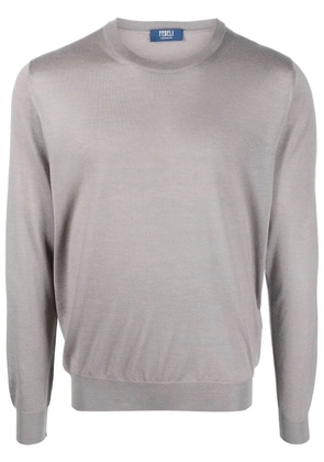 Fedeli crew-neck cashmere-silk jumper - Grey