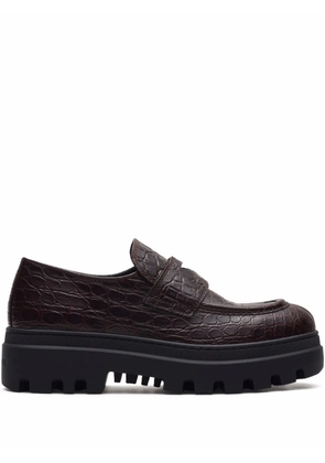 Car Shoe crocodile effect moccasins - Purple