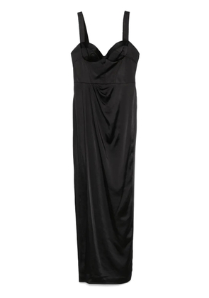 Marchesa Notte satin bustier gown - Black