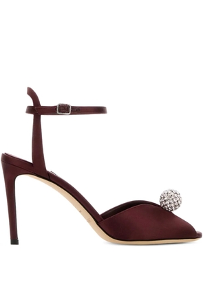 Jimmy Choo 85mm Sacora satin sandals - Red