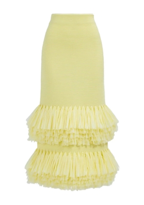 Aje Agave raffia midi skirt - Yellow