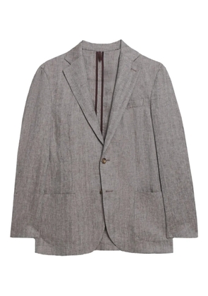 Brooks Brothers herringbone linen blazer - Brown
