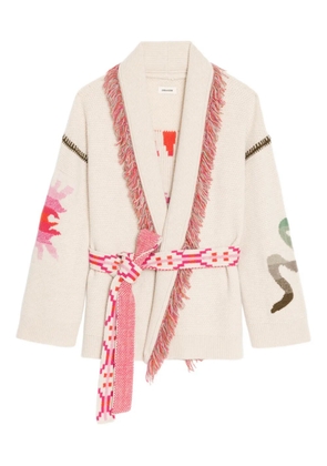 Zadig&Voltaire fringed belted cardigan - Neutrals